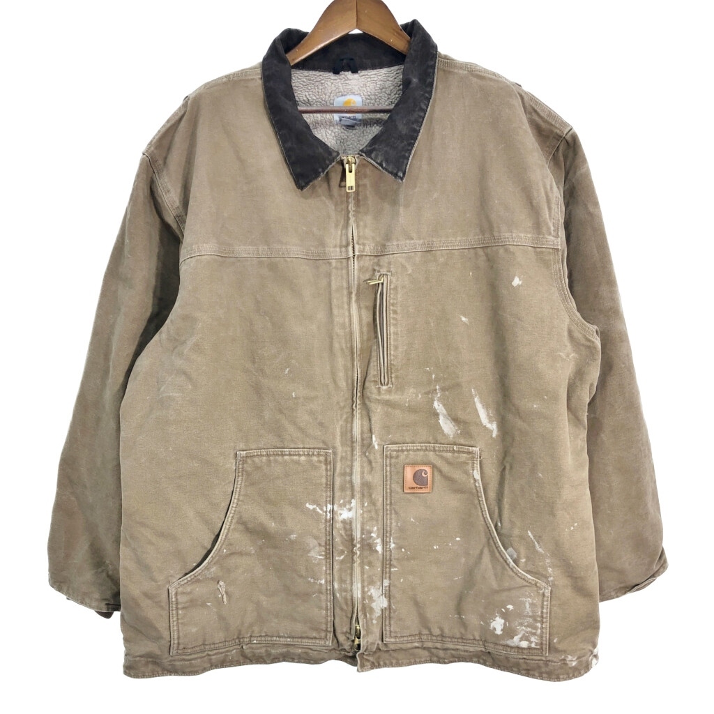 Carhartt カーハート ダック ボア ワークジャケット ブラウン (メンズ 3XL) 中古 古着 S3510拍卖