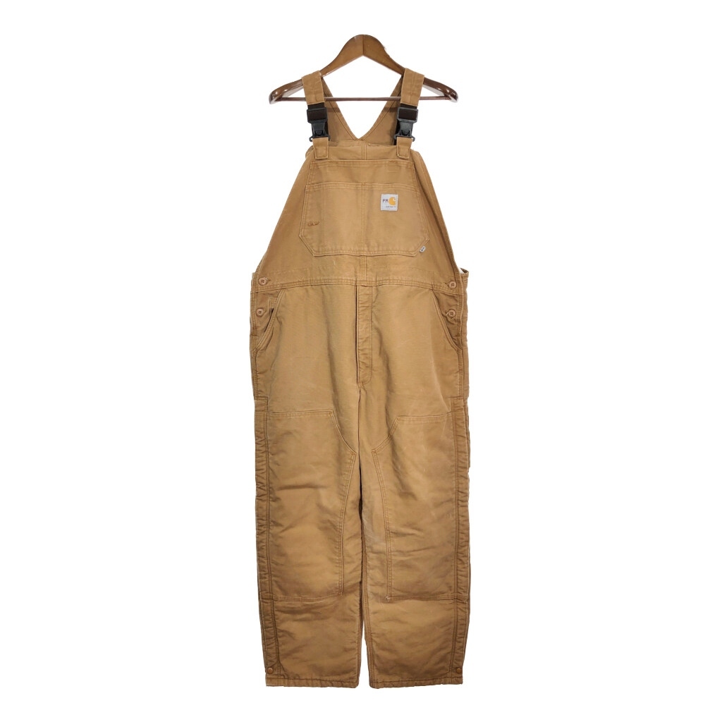 Carhartt カーハート ダック ダブルニー ビブオーバーオール 大きいサイズ ブラウン (メンズ W47相当) 中古 古着 R8416拍卖