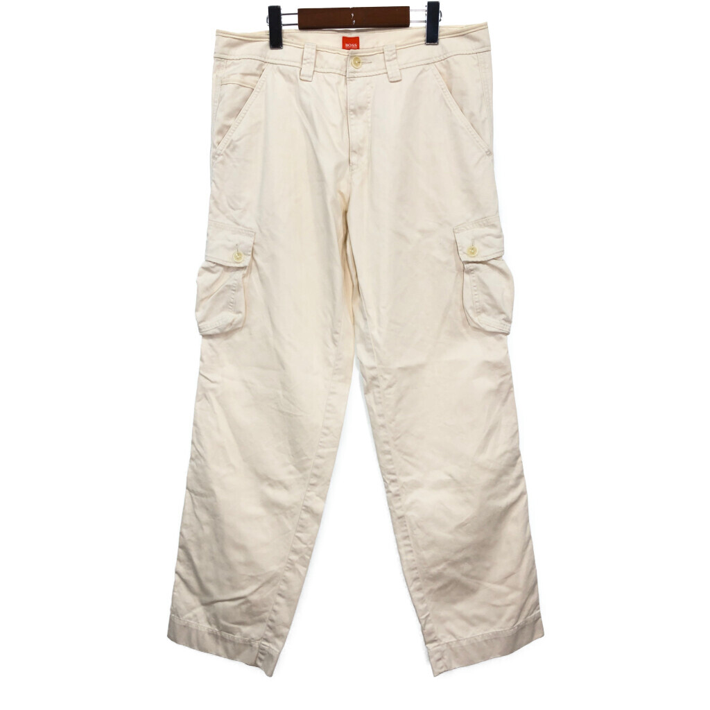 HUGO BOSS ヒューゴボス コットン カーゴパンツ アイボリー (メンズ W34相当) 中古 古着 R9242拍卖