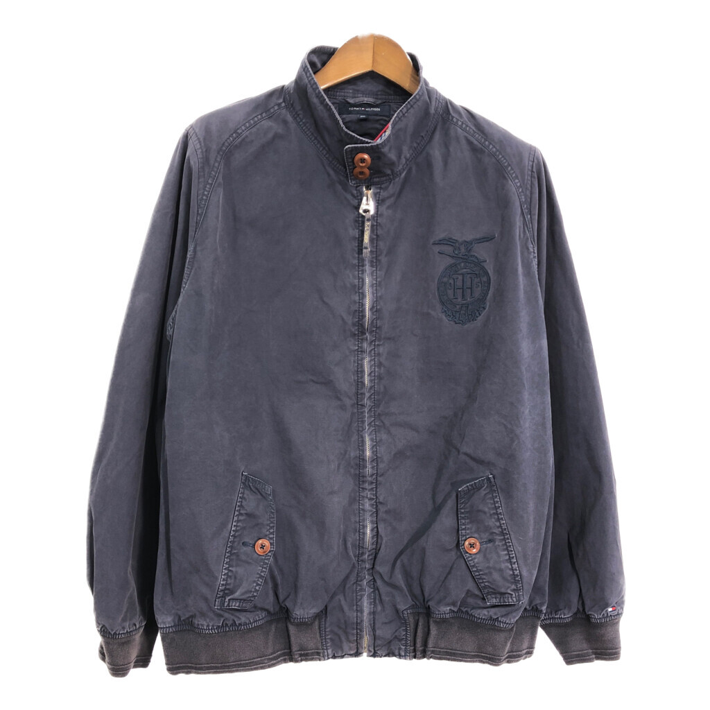 TOMMY HILFIGER トミーヒルフィガー コットンジャケット 大きいサイズ ネイビー (メンズ 2XL) 中古 古着 R9906拍卖