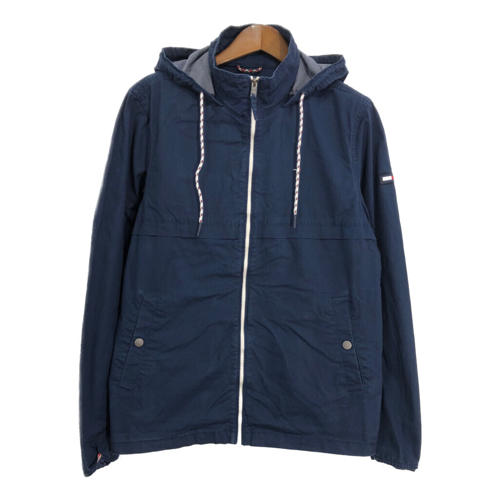 TOMMY HILFIGER トミーヒルフィガー コットン パーカージャケット 大きいサイズ ネイビー (メンズ XXL) 中古 古着 R9992拍卖