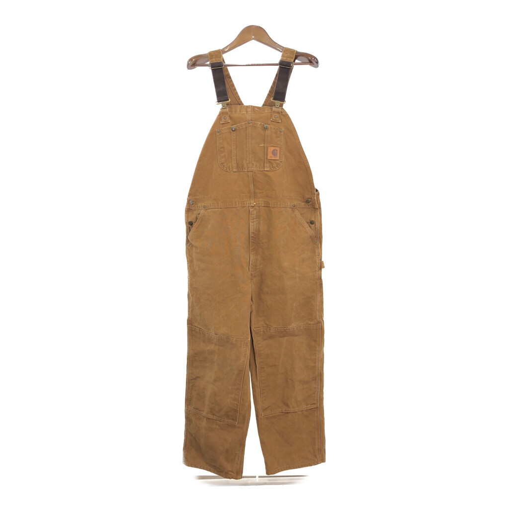 Carhartt カーハート ダック ダブルニー ビブオーバーオール ブラウン (メンズ W42 L32) 中古 古着 S0772拍卖