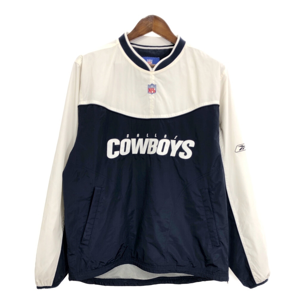 Reebok リーボック NFL ダラス・カウボーイズ Vネック プルオーバージャケット プロチーム ネイビー (メンズ M) 中古 古着 R4994拍卖
