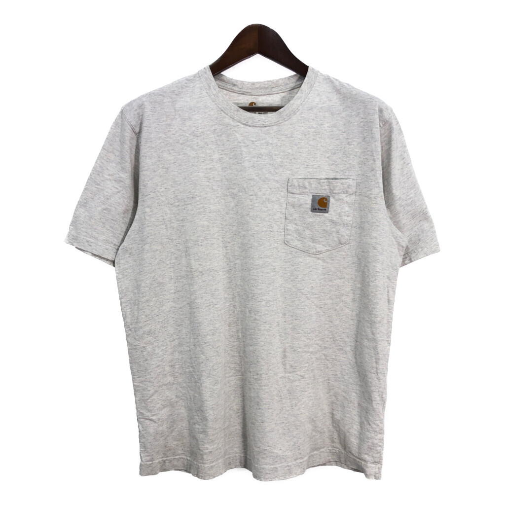 Carhartt カーハート ポケットTシャツ ライトグレー (メンズ L) 中古 古着 R5596拍卖