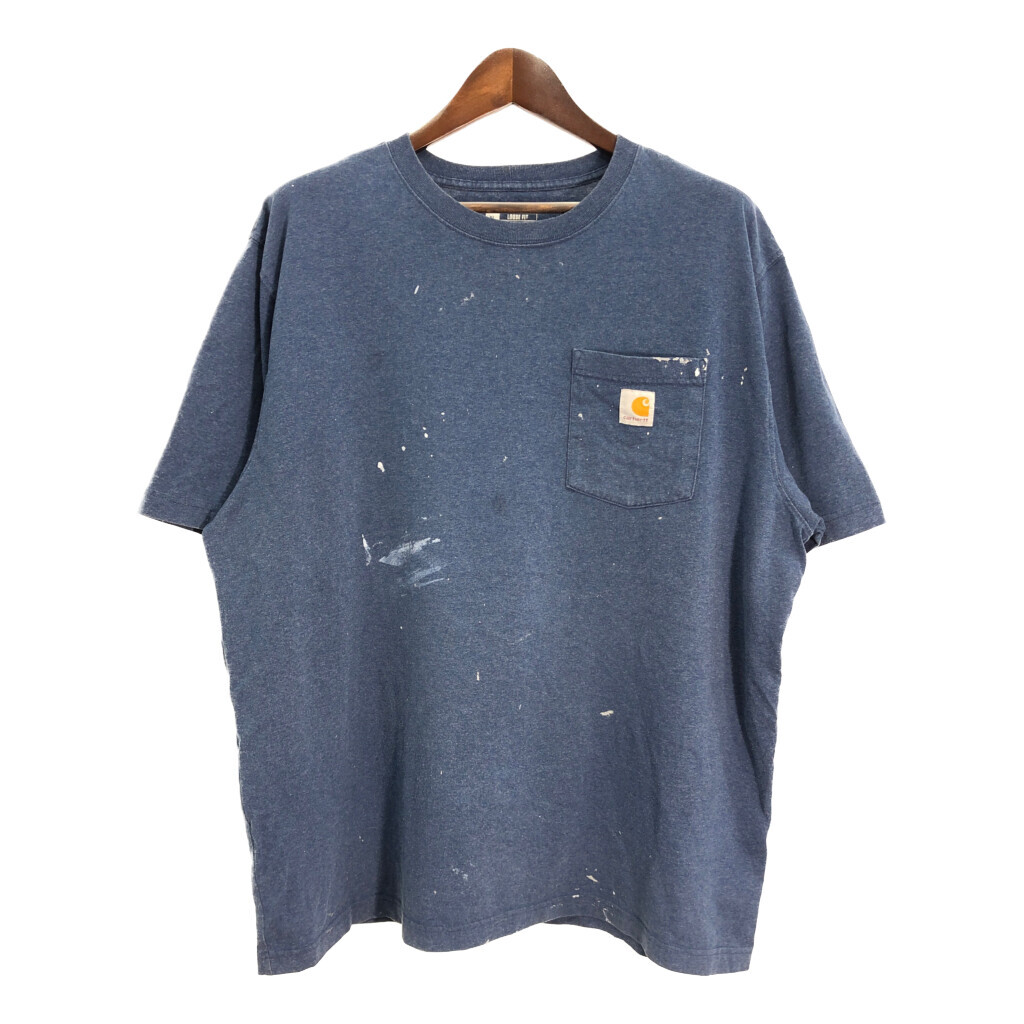 Carhartt カーハート ペイント ポケットTシャツ ブラック (メンズ XL) 中古 古着 R5657拍卖