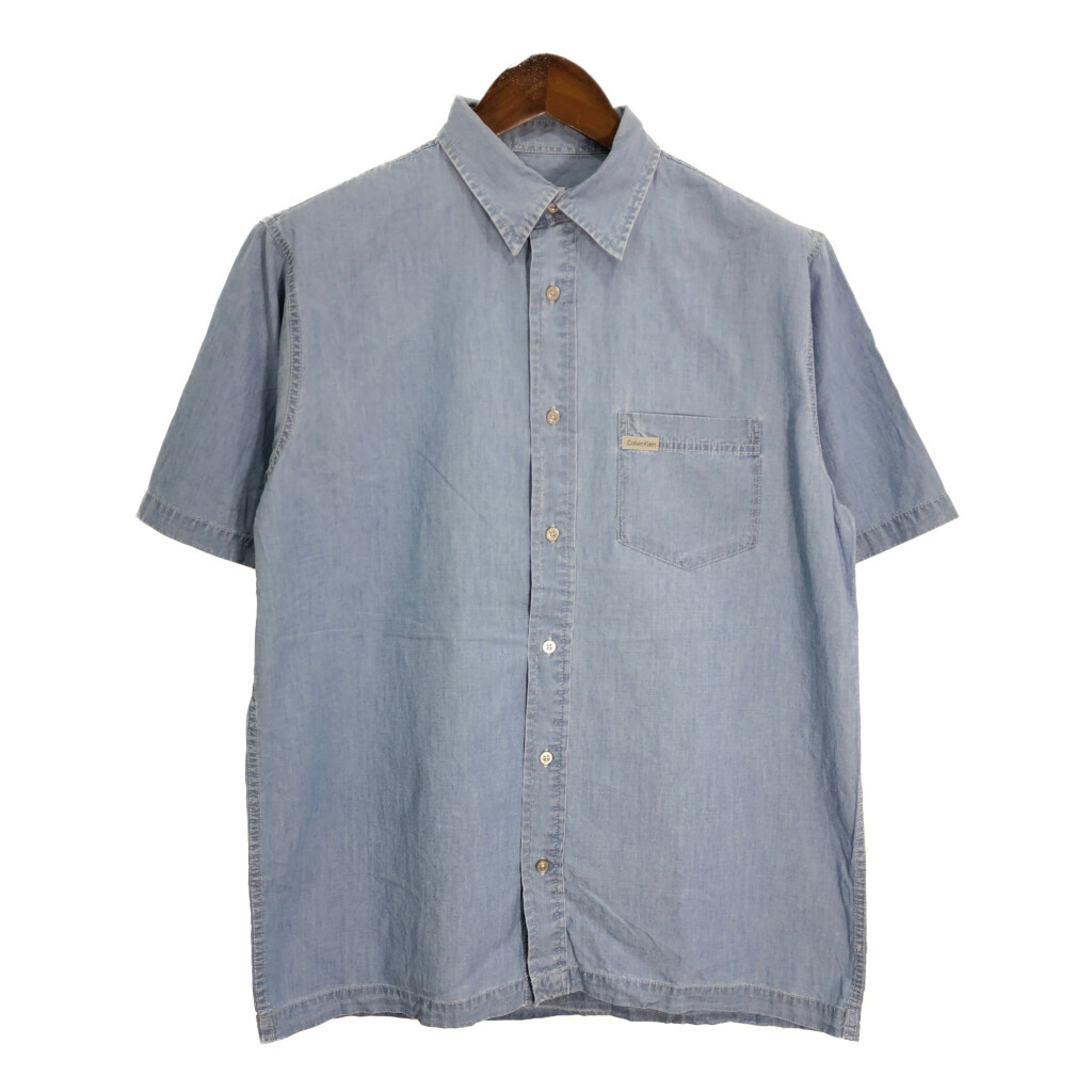 Calvin klein Jeans カルバンクライン ジーンズ 半袖シャツ ライトブルー (メンズ M) 中古 古着 R5776拍卖