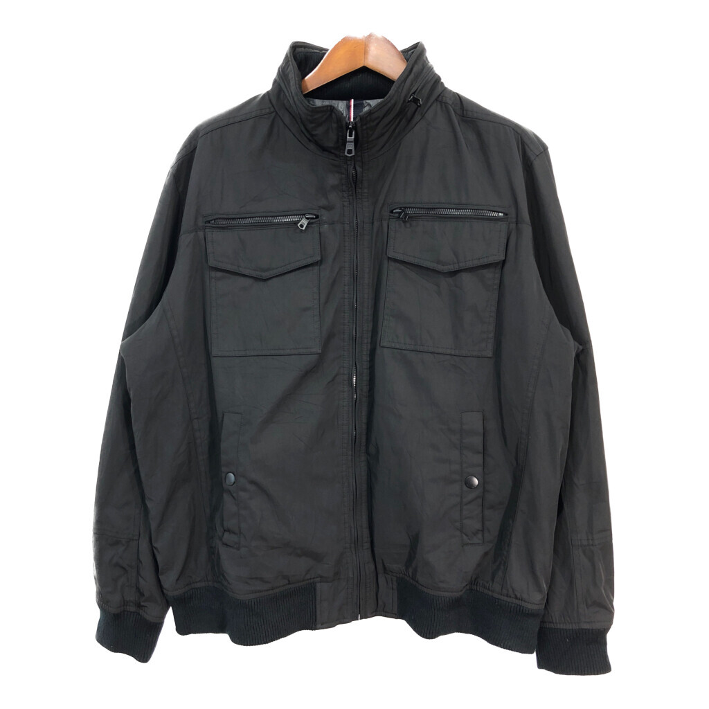 TOMMY HILFIGER トミーヒルフィガー ブルゾンジャケット 大きいサイズ ブラック (メンズ XXL) 中古 古着 R6038拍卖