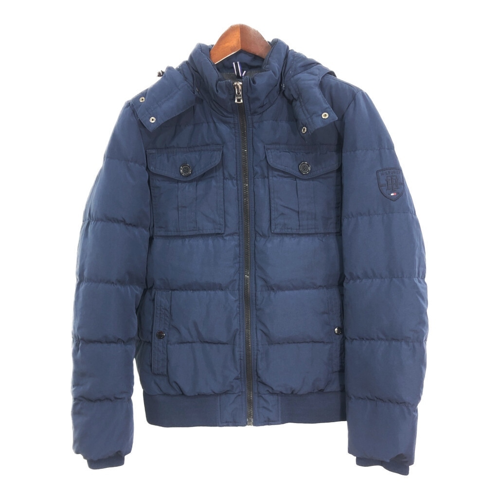 TOMMY HILFIGER トミーヒルフィガー ダウンジャケット ネイビー (メンズ L) 中古 古着 R6469拍卖