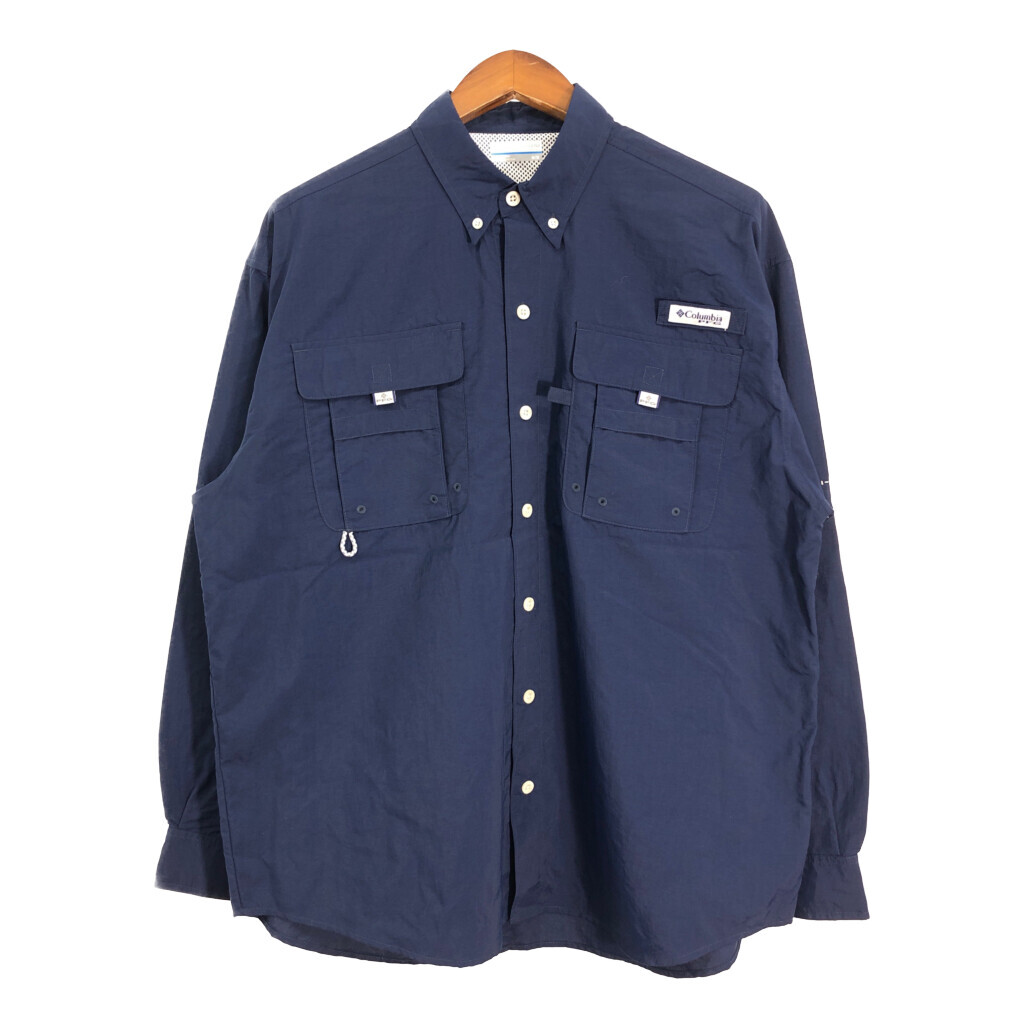 Columbia コロンビア PFG ボタンダウン フィッシングシャツ アウトドア ブルー (メンズ M) 中古 古着 R7364拍卖