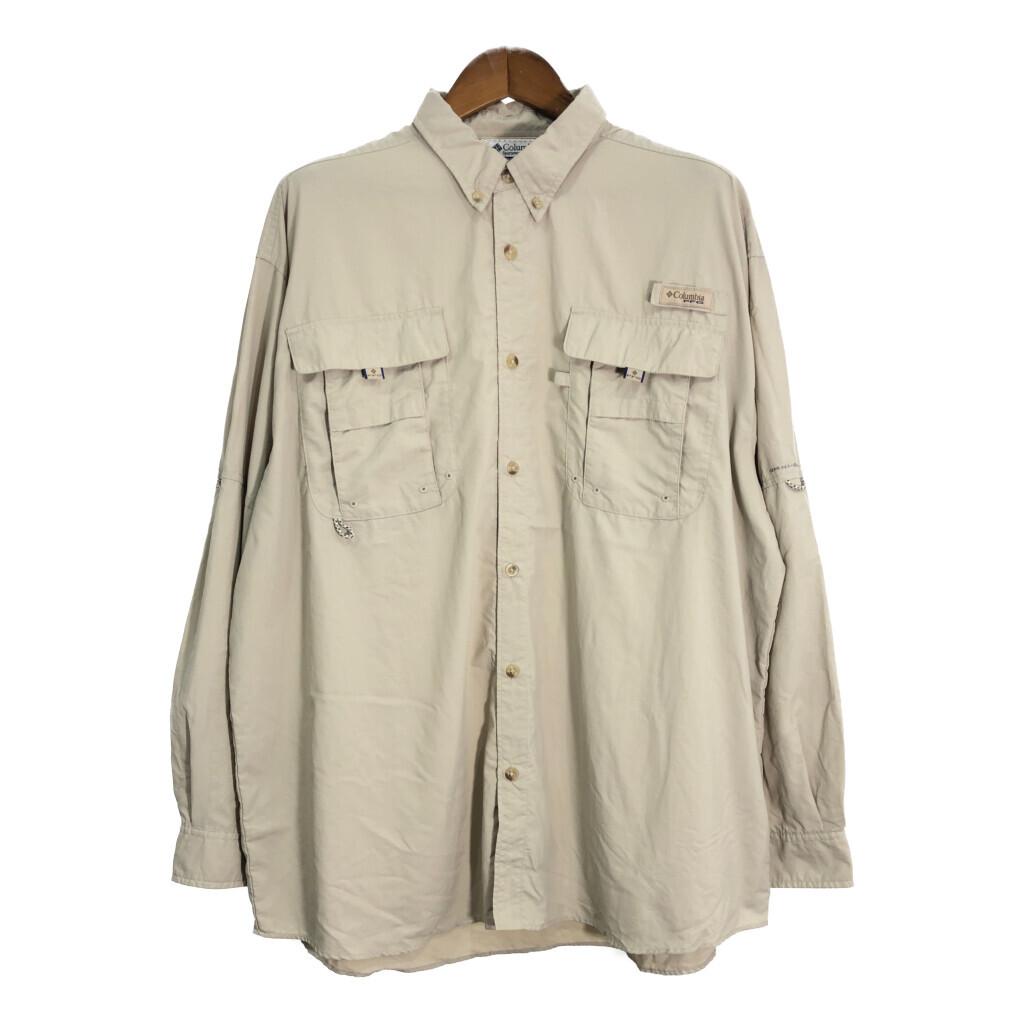 Columbia コロンビア PFG フィッシングシャツ アウトドア ベージュ (メンズ XL) 中古 古着 R7419拍卖