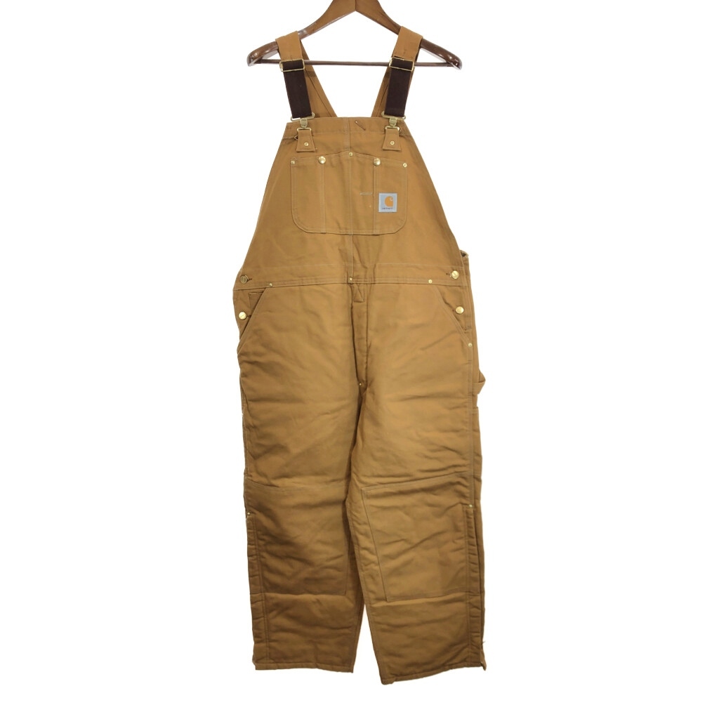 90年代 USA製 Carhartt カーハート ダック ダブルニー ビブオーバーオール 大きいサイズ ワーク (メンズ W44 L28) 中古 古着 R7702拍卖