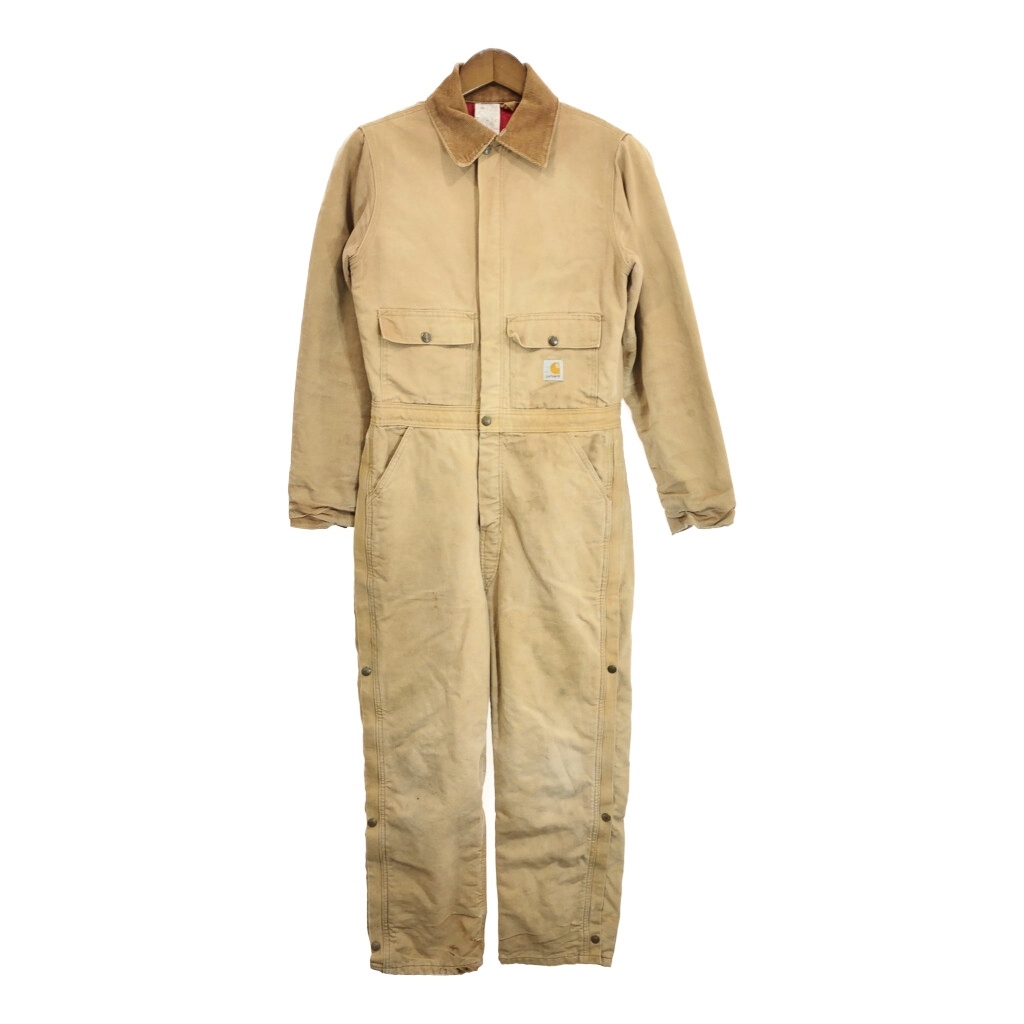80年代 USA製 Carhartt カーハート ダック オールインワン ワーク ブラウン (メンズ X-LARGE) 中古 古着 R7703拍卖