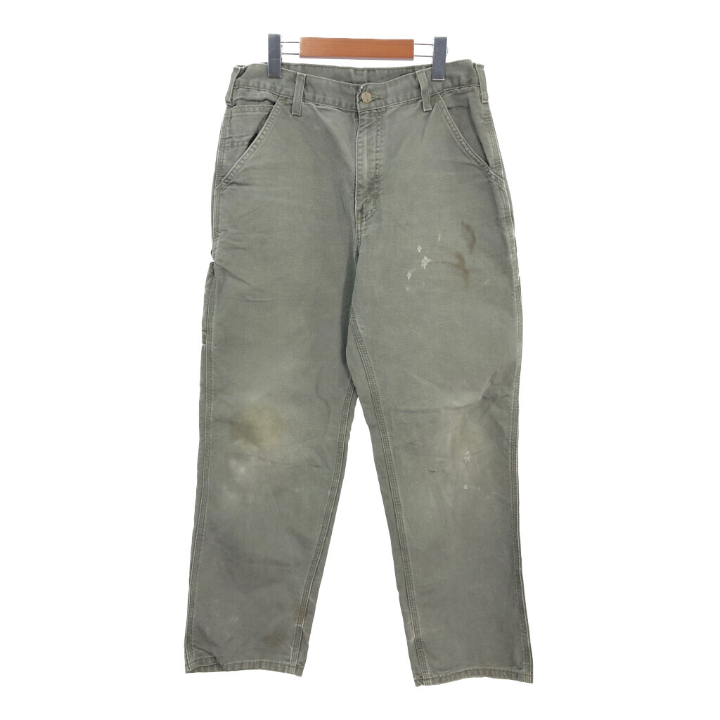 00年代 Carhartt カーハート ダック ペインター ワークパンツ グリーン (メンズ W33 L32) 中古 古着 R1589拍卖