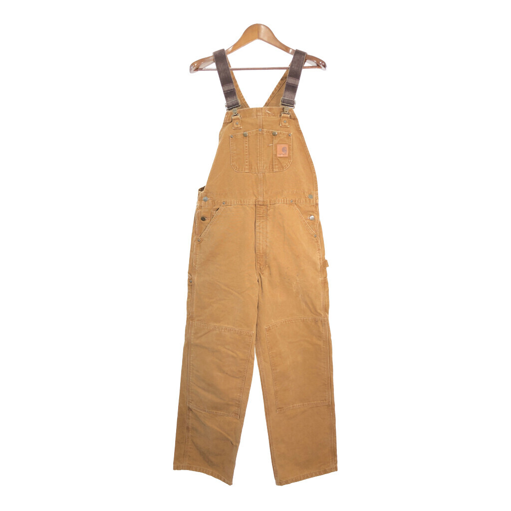 Carhartt カーハート ダック ダブルニー ビブオーバーオール ブラウン (メンズ W34 L32) 中古 古着 R2393拍卖
