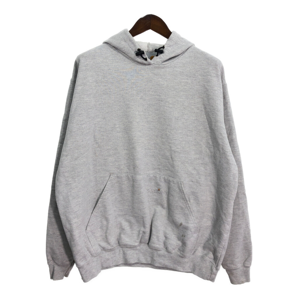 Carhartt カーハート スウェット パーカー ワンポイントロゴ グレー (メンズ XL) 中古 古着 R2788拍卖