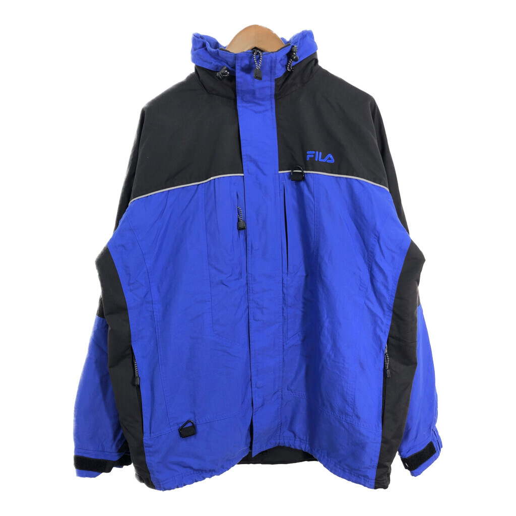 FILA フィラ ナイロンジャケット スポーツ ブルー (メンズ L) 中古 古着 R3399拍卖