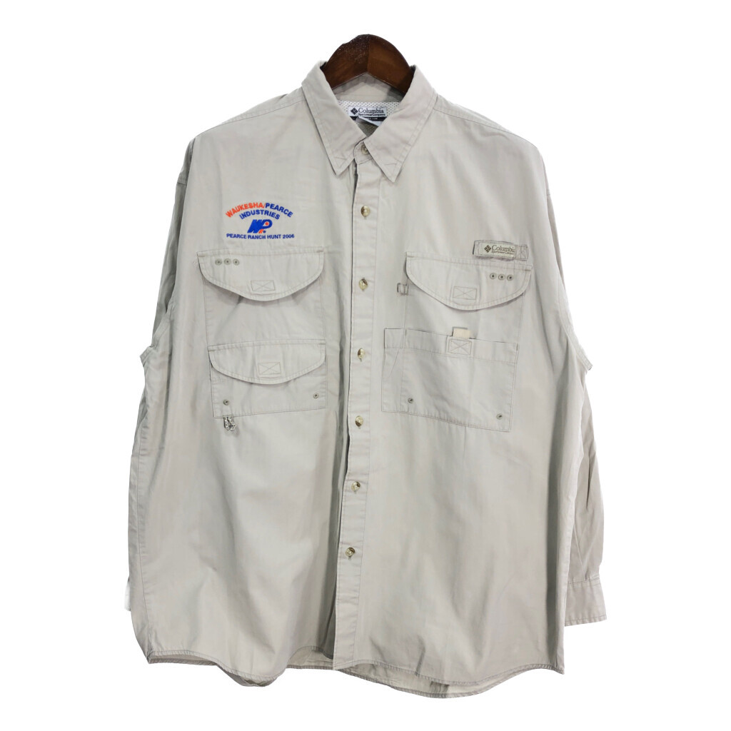 Columbia コロンビア PFG フィッシング 長袖シャツ グレー (メンズ L) 中古 古着 R4138拍卖