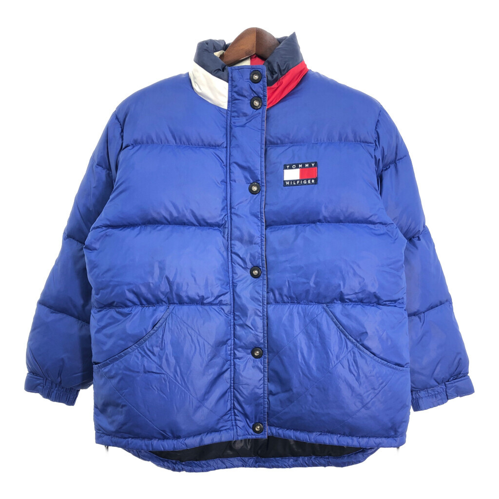 90年代 TOMMY HILFIGER トミーヒルフィガー ダウンジャケット ブルー (メンズ L) 中古 古着 R6246拍卖