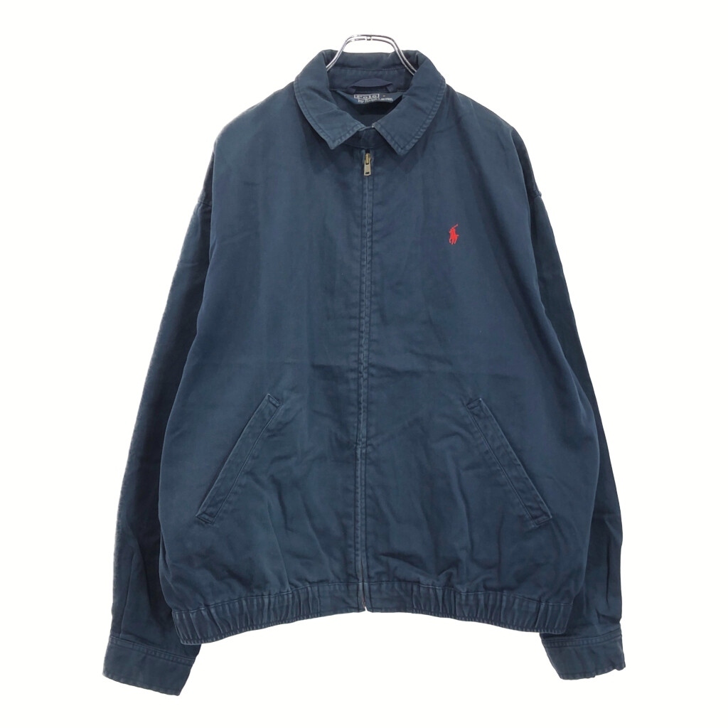 90年代 Polo by Ralph Lauren ポロ ラルフローレン スイングトップ ネイビー(メンズ L)中古 古着 V1772拍卖