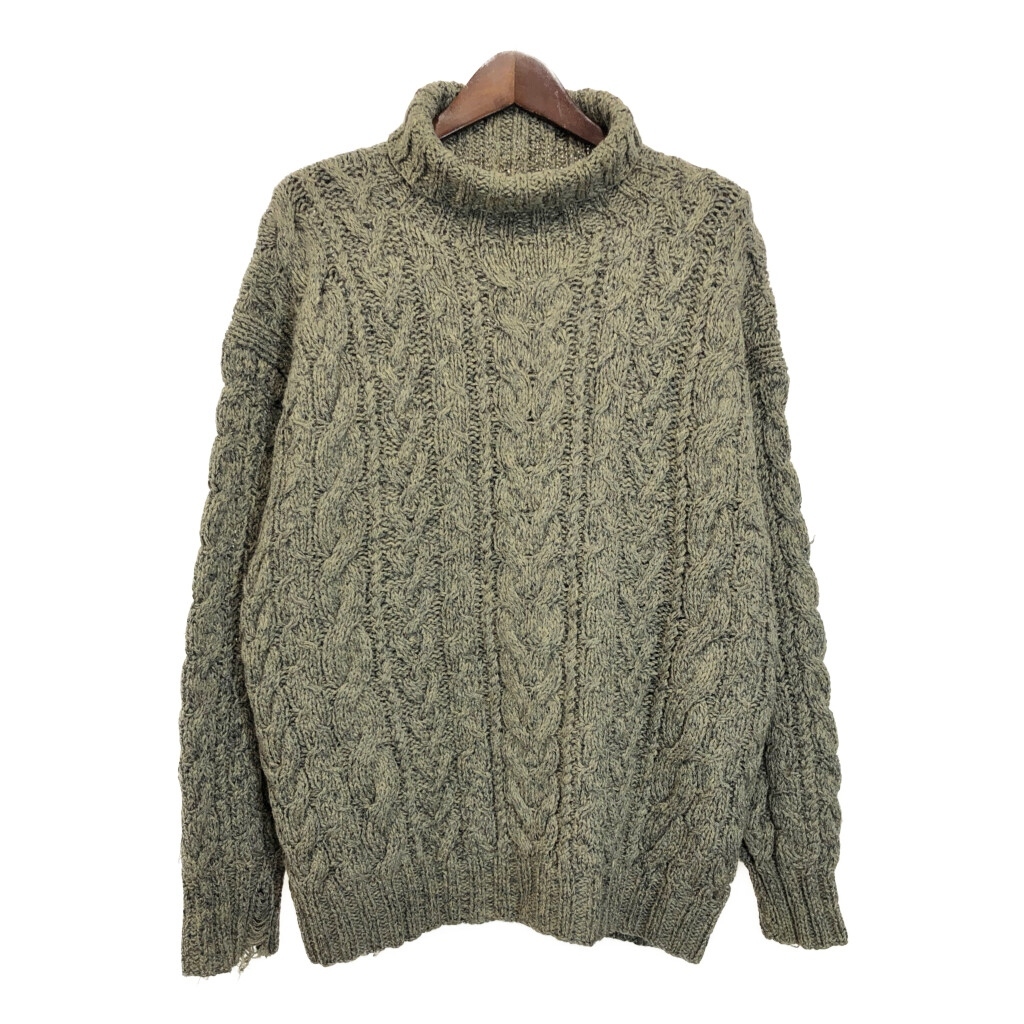 90年代 RRL ダブルアールエル ウール シルクニット タートルネックセーター ベージュ(メンズ L)中古 古着 V1827拍卖