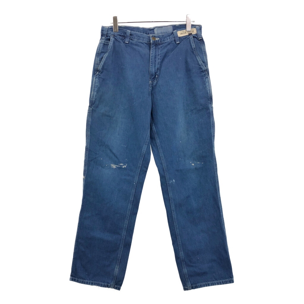 Carhartt カーハート デニム ペインターパンツ ペンキ ライトブルー(メンズ W34 L32)中古 古着 V1926拍卖