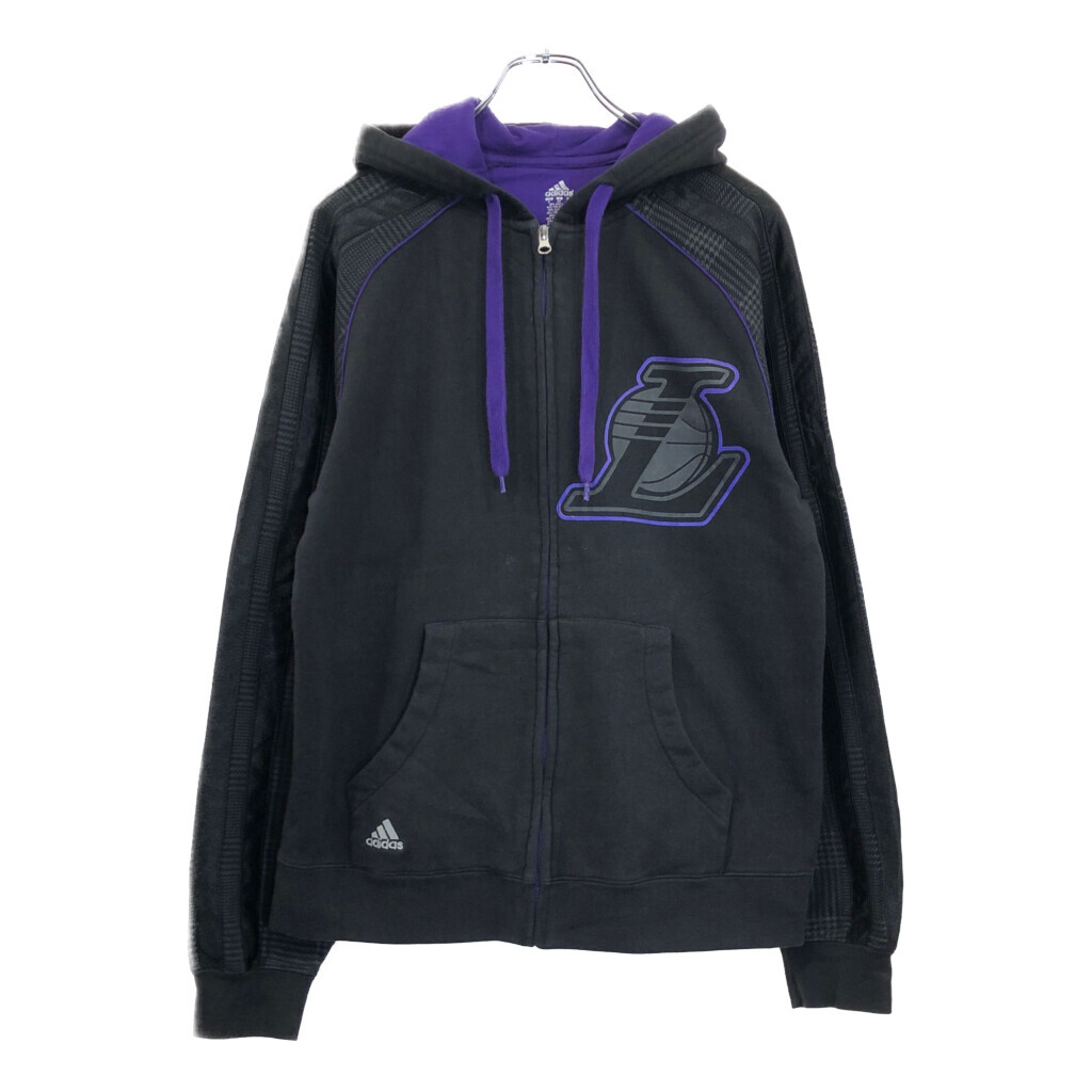 adidas アディダス NBA ロサンゼルス・レイカーズ パーカー プロチーム バスケ スポーツ ブラック(メンズ S)中古 古着 V2251拍卖