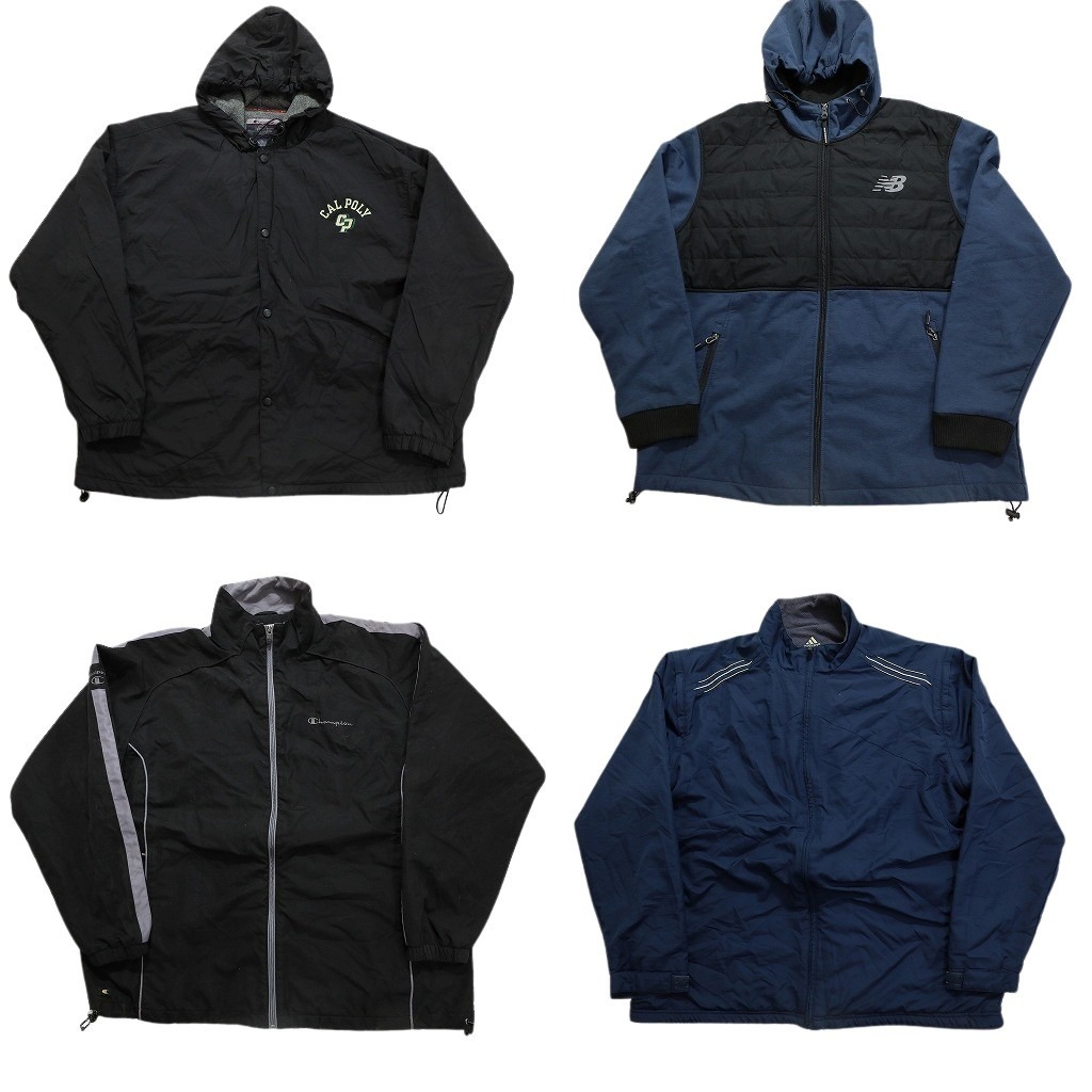 古着卸 まとめ売り スポーツブランドMIX ウォームアップ ジャケット 4枚セット (メンズ XL ) アディダス ニューバランス 中古 古着 NB9903拍卖