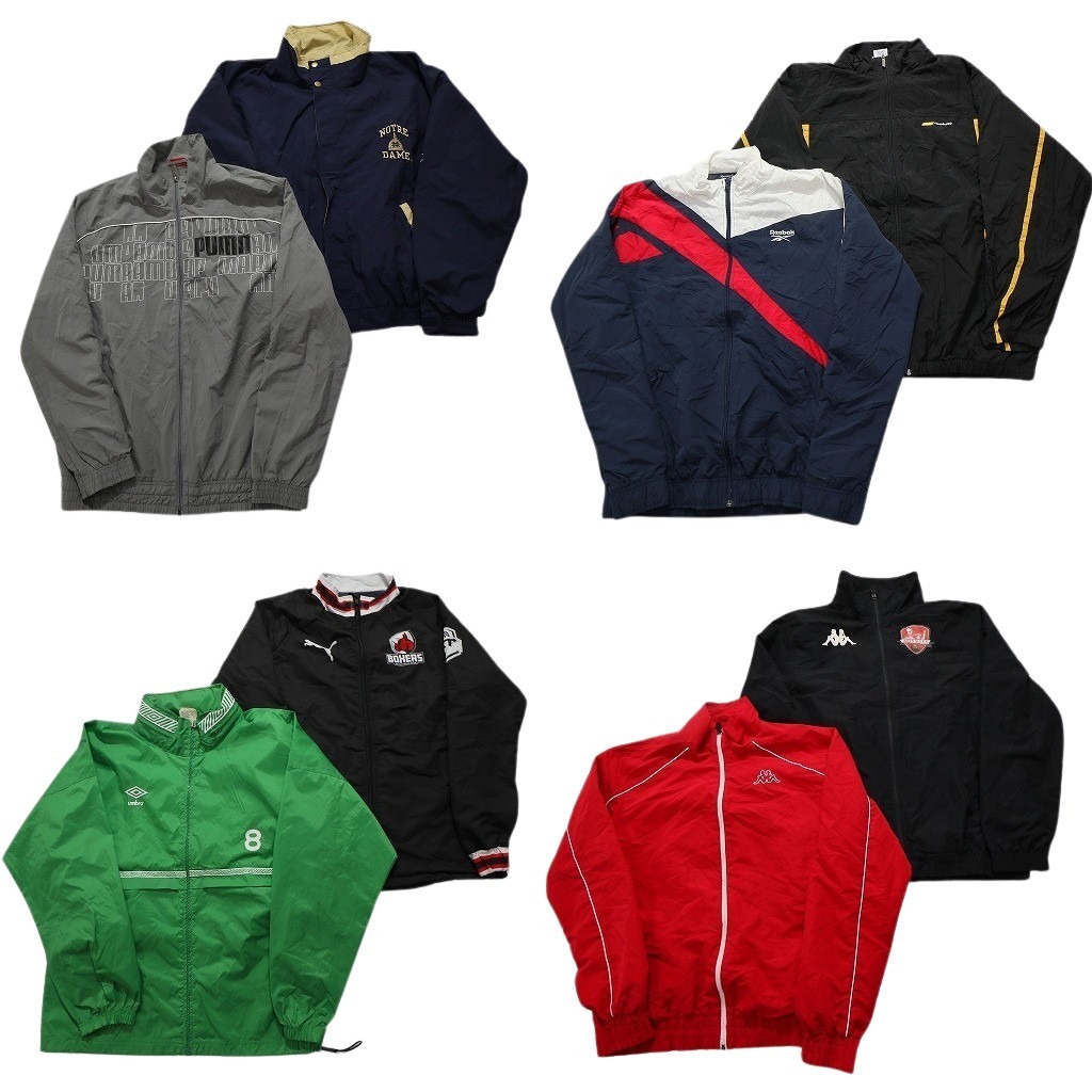 古着卸 スポーツブランドMIX ウインドブレーカー ジャケット 8枚セット (メンズ M ) プーマ チャンピオン リーボック 中古 古着 NC0024拍卖