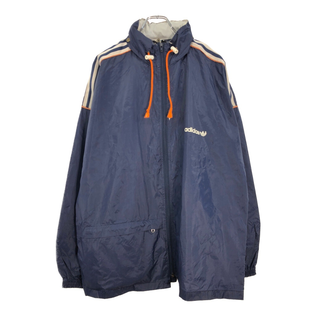 80年代 adidas アディダス ナイロンジャケット ネイビー(メンズ L)中古 古着 V3879拍卖