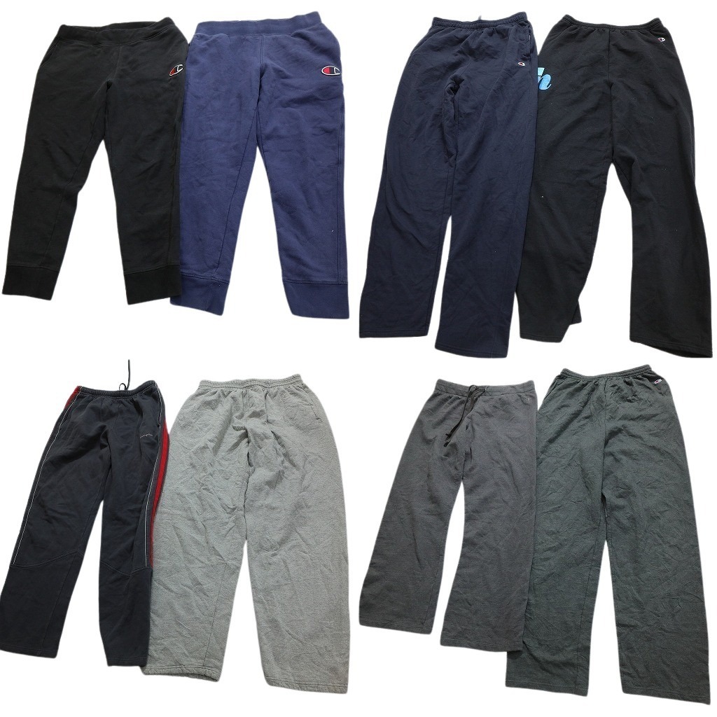 古着卸 まとめ売り チャンピオン スウェット パンツ 8枚セット (メンズ L ) ワイド ジョガーパンツ ライン 中古 古着 NC0824 1円スタート拍卖