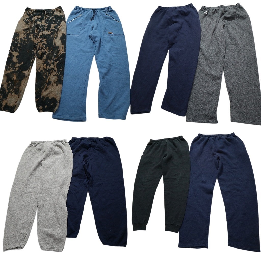 古着卸 まとめ売り スウェット パンツ 8枚セット (メンズ L ) タイダイ ジップポケット ラッセル イージーパンツ NC0939 1円スタート拍卖