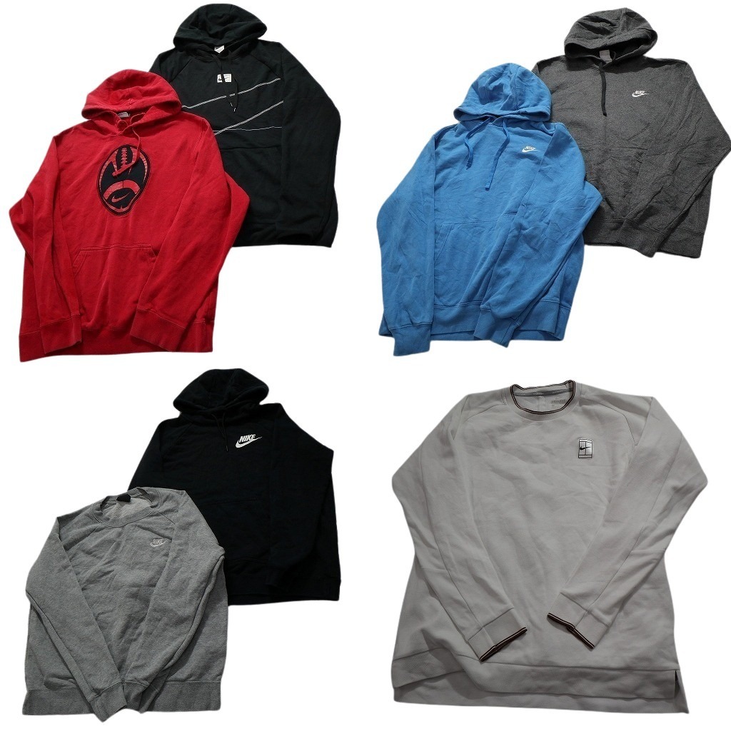 古着卸 まとめ売り ナイキ NIKE スウェット 7枚セット (メンズ M /L ) マフポケット フーディー スウォッシュ 中古 古着 NC0992拍卖