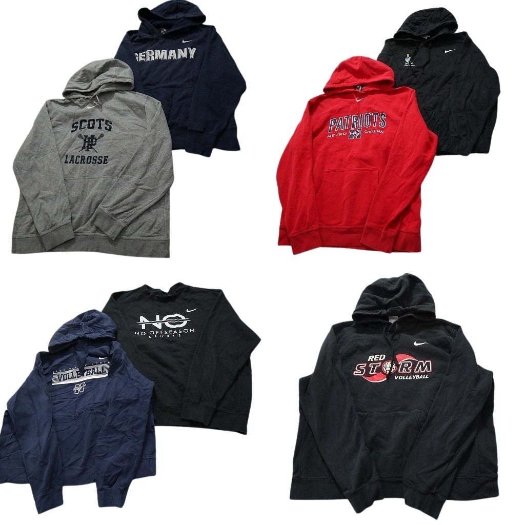 古着卸 まとめ売り ナイキ NIKE スウェット 7枚セット (メンズ L /XL ) ペイトリオッツ NFL フーディー マフポケット 中古 古着 NC0990拍卖