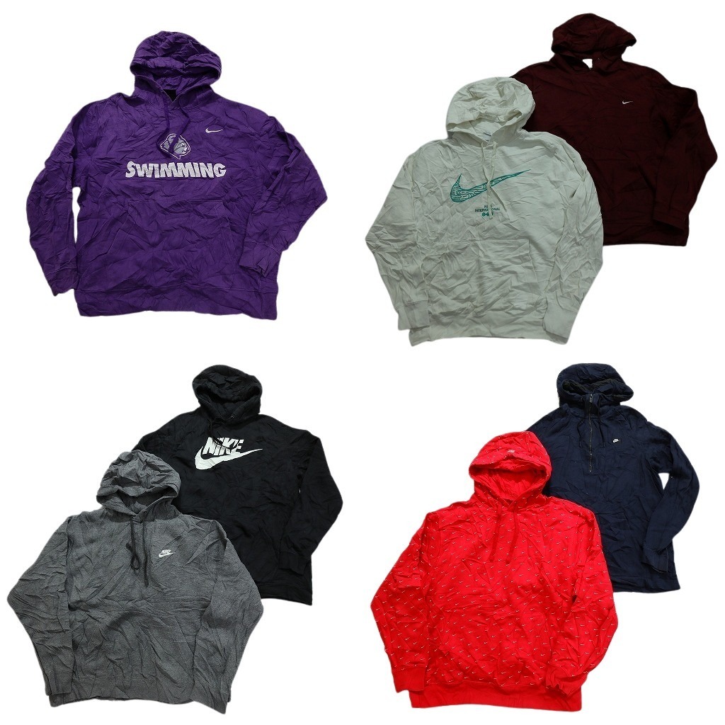 古着卸 まとめ売り ナイキ NIKE スウェット 7枚セット (メンズ L ) フーディー ハーフジップ 総柄 スウォッシュ 中古 古着 NC0968拍卖