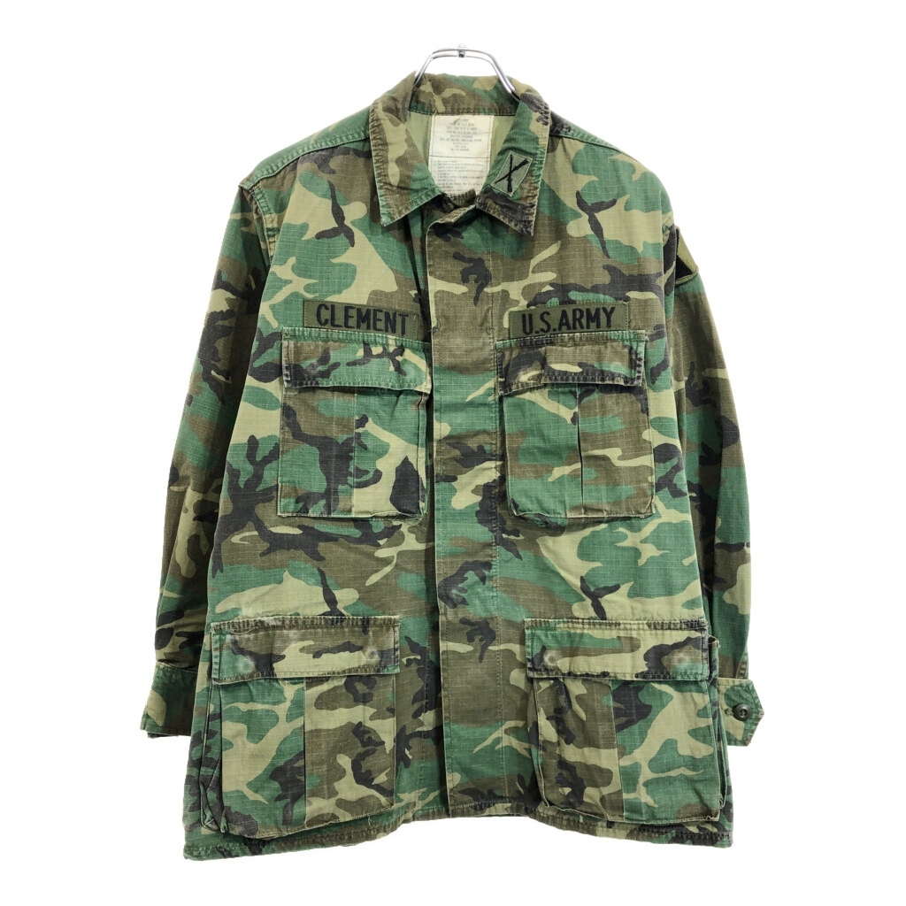 80年代 米軍実物 U.S.ARMY BDU フィールドジャケット ミリタリー ウッドランドカモ(メンズ SMALL SHORT)中古 古着 v3840拍卖