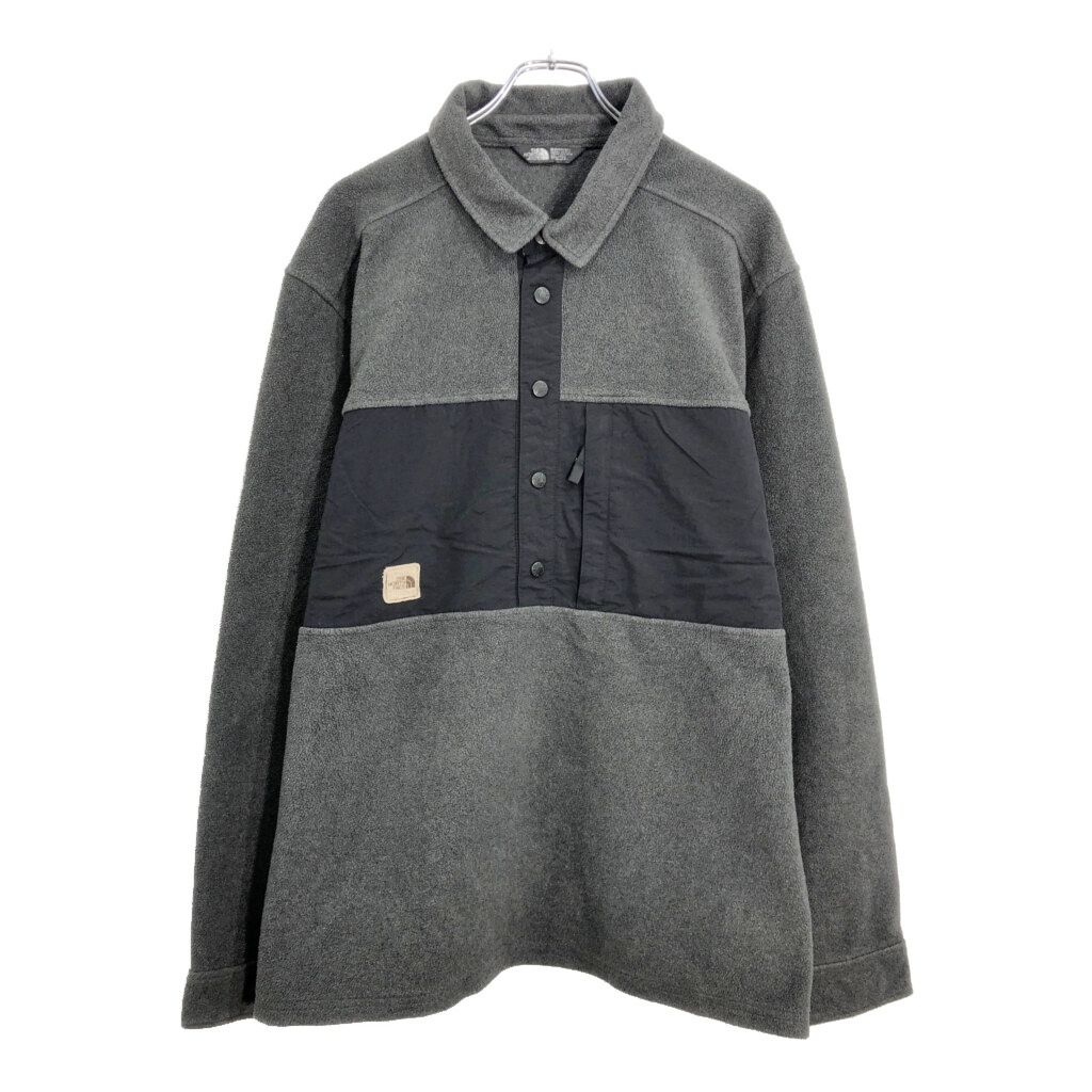 THE NORTH FACE ノースフェイス ハーフスナップ フリースジャケット アウトドア 大きいサイズ グレー(メンズ XXL)中古 古着 v3857拍卖