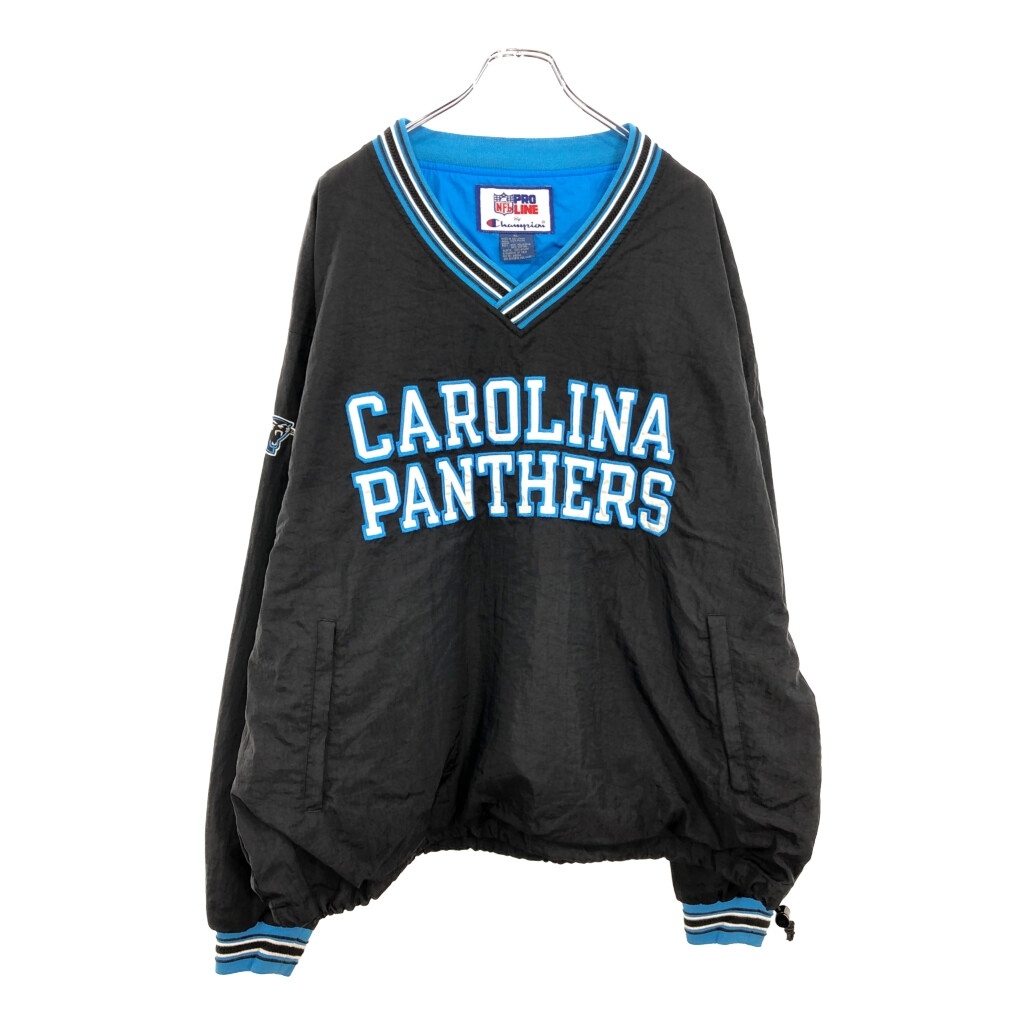 90年代 Champion チャンピオン NFL カロライナ・パンサーズ プルオーバージャケット 大きいサイズ プロチーム(メンズ XL)中古 古着 v3875拍卖