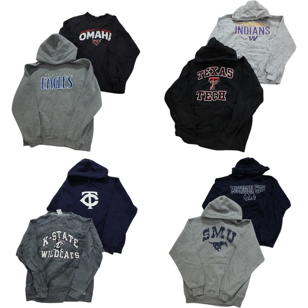 古着卸 まとめ売り カレッジ風 スウェット 8枚セット (メンズ M ) アーチロゴ フーディー チームロゴ ミシガン NC1085 1円スタート拍卖