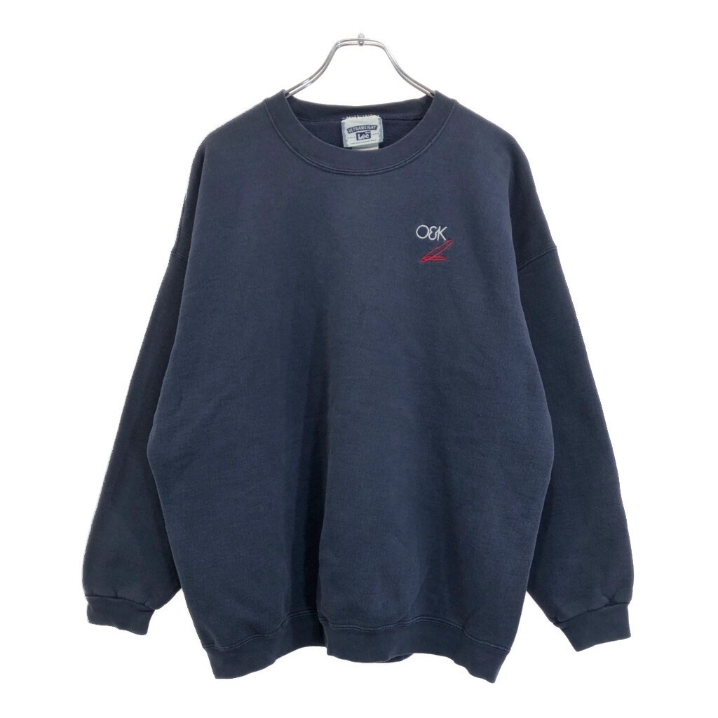00年代 Lee リー スウェット 大きいサイズ 企業ロゴ ネイビー(メンズ 2XL)中古 古着 V3061拍卖