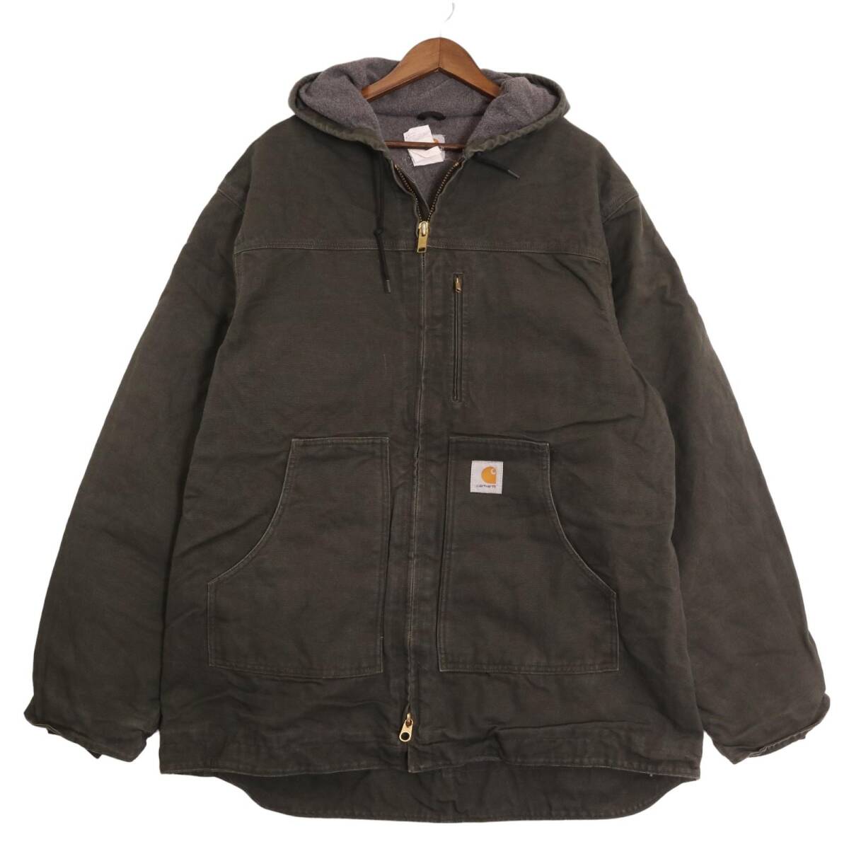 80年代 Carhartt カーハート フーディー リッジコート ワーク カーキ (メンズ XL) 中古 古着 A0644拍卖