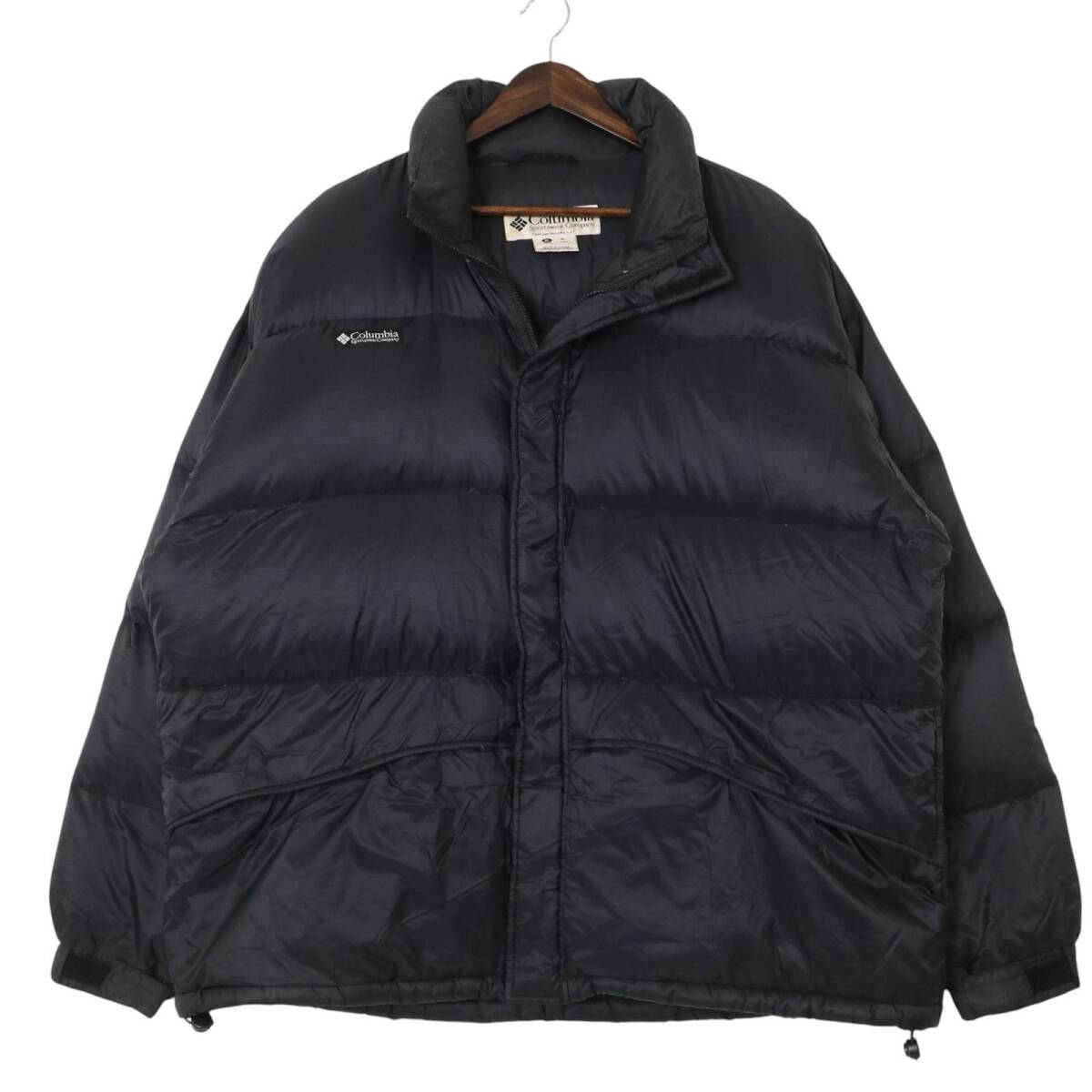 Columbia コロンビア ダウンジャケット アウトドア ワンポイントロゴ ブラック (メンズ XL) 中古 古着 A2525拍卖