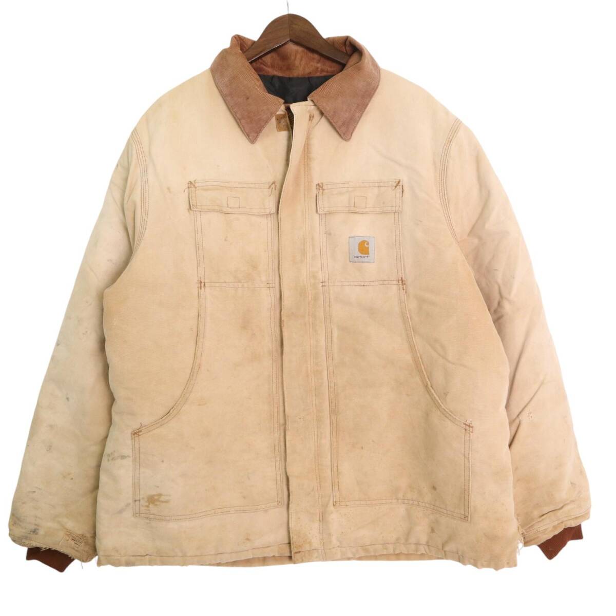 Carhartt カーハート トラディショナルコート ダック ワークジャケット ベージュ (メンズ XXL相当) 中古 古着 A2737拍卖