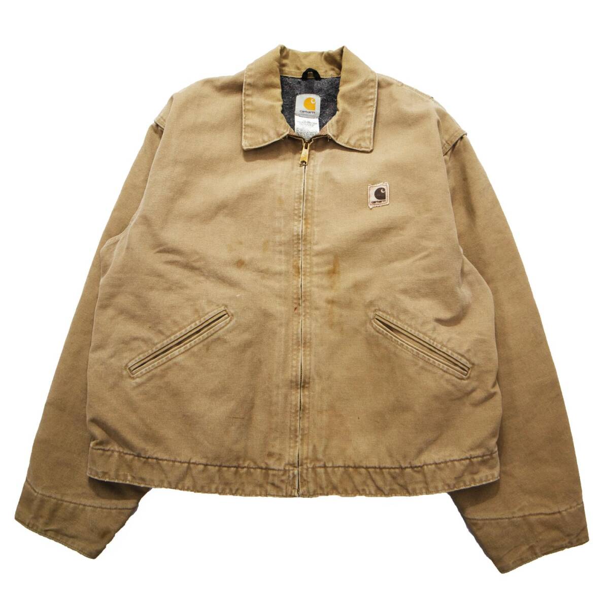 90年代 USA製 Carhartt カーハート デトロイトジャケット ワーク ベージュ (メンズ XL) 中古 古着 P2181拍卖