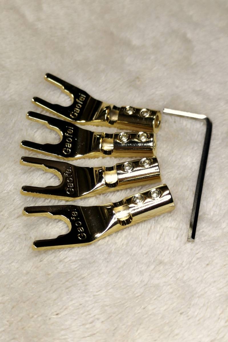 ♪♪純銅+24K金メッキ高級マルチYラグ端子⑤♪♪拍卖