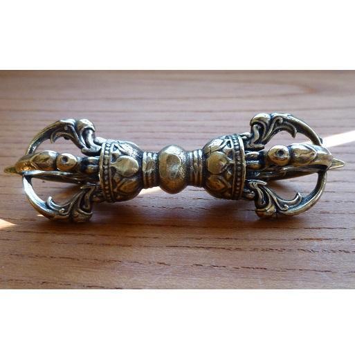 金剛杵 五鈷杵 ヴァジュラ 全長約90mm 密教法具 お守り 風水拍卖