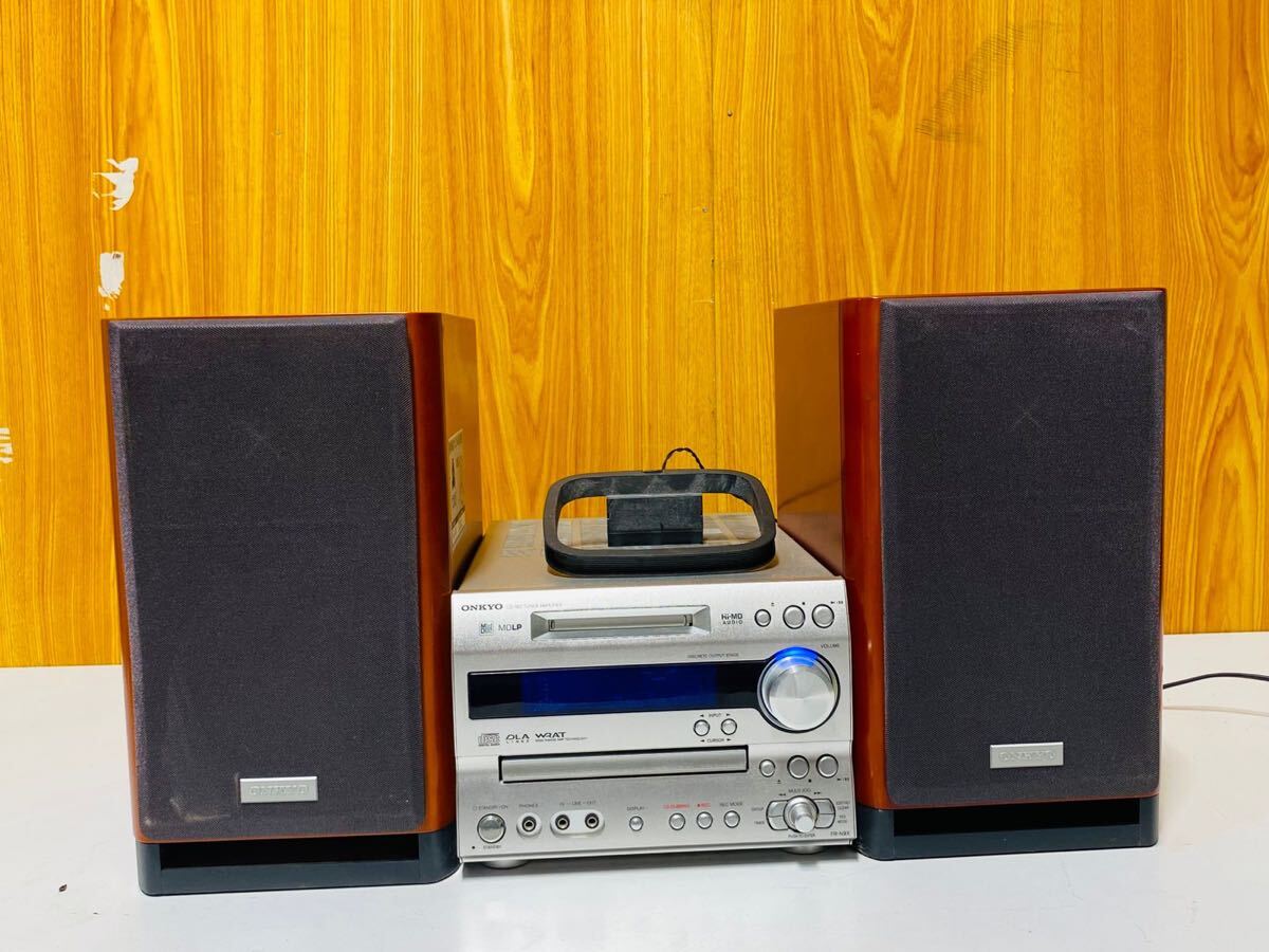 (578) ONKYO オンキョー システムコンポ ミニコンポ CD MD コンポ FR-N9X D-N9X 通電OK ジャンク拍卖