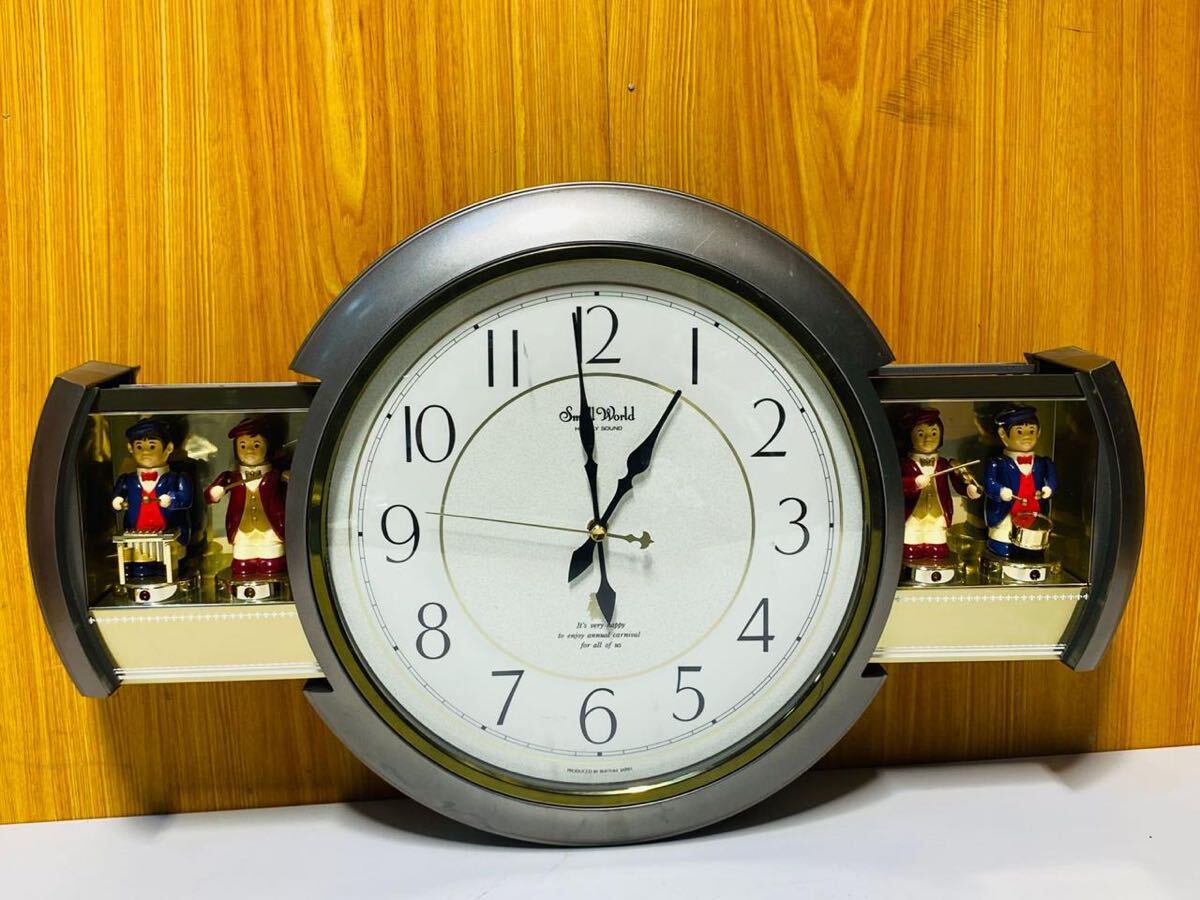 (647)リズム時計工業 掛け時計 スモールワールド 音楽隊 からくり時計 07X1L 動作未確認 現状渡し拍卖