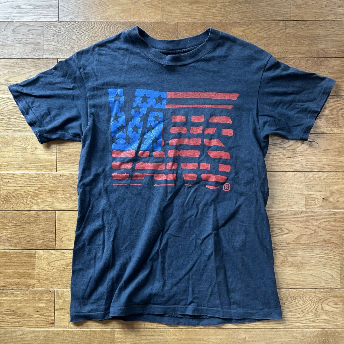 80`s Hanes ヘインズ VANS 星条旗 Tシャツ vintage シングルステッチ コットン 100%拍卖