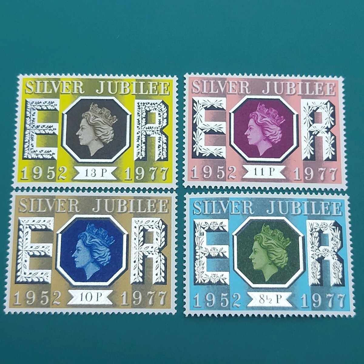 エリザベス2世女王の即位25周年(シルバー・ジュビリー)切手 おまとめ4点 【L215】拍卖