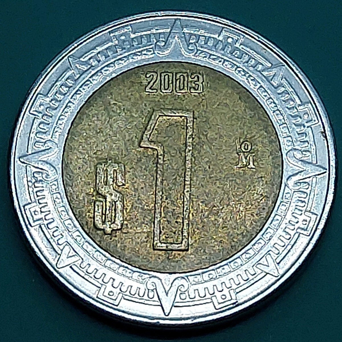 メキシコ 1ペソ 硬貨 2003年 UN PESO $1 バイカラー バイメタル 海外コイン 外国古銭 【L241】拍卖